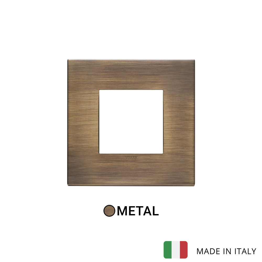 Vimar Eikon Plate 2M Metal Antique Brushed Bronze - Square