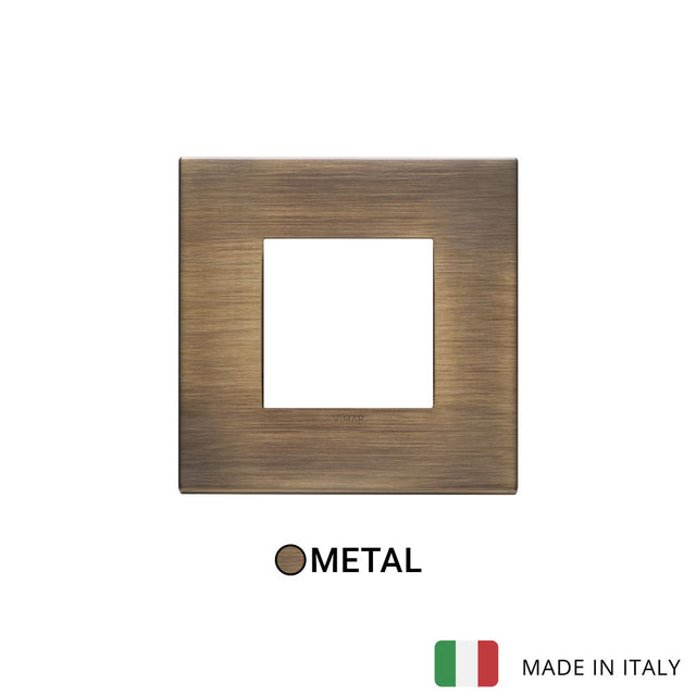 Vimar Eikon Plate 2M Metal Antique Brushed Bronze - Square