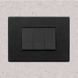 Vimar Eikon Leather 3 Gang Switch - Black Forest - 16A - PHOTO 2