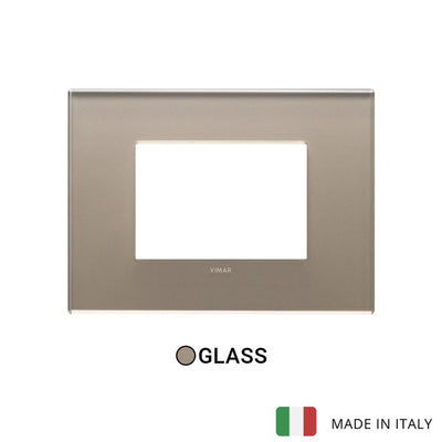 Vimar Eikon Exe Plate 3M Mirror Glass Opal Brown