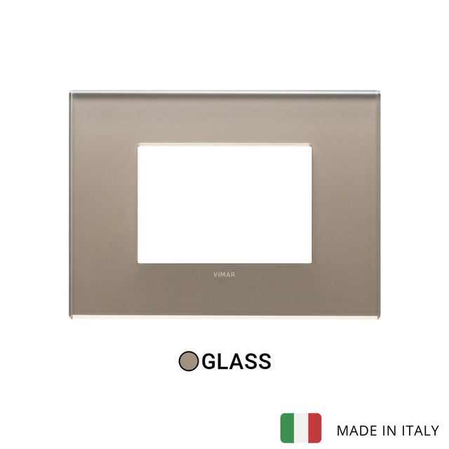 Vimar Eikon Exe Plate 3M Mirror Glass Opal Brown