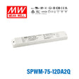 MEAN WELL SPWM-75-12DA2Q 75.6W 12V CV LED Driver 6.3A
