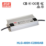 Mean Well HLG-480H-C2800AB Power Supply 479W 2800mA - Adjustable and Dimmable