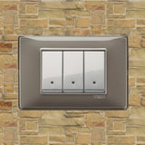Vimar Plana Plastic 3 Gang Switch - Reflex Ash - 16A - PHOTO 1