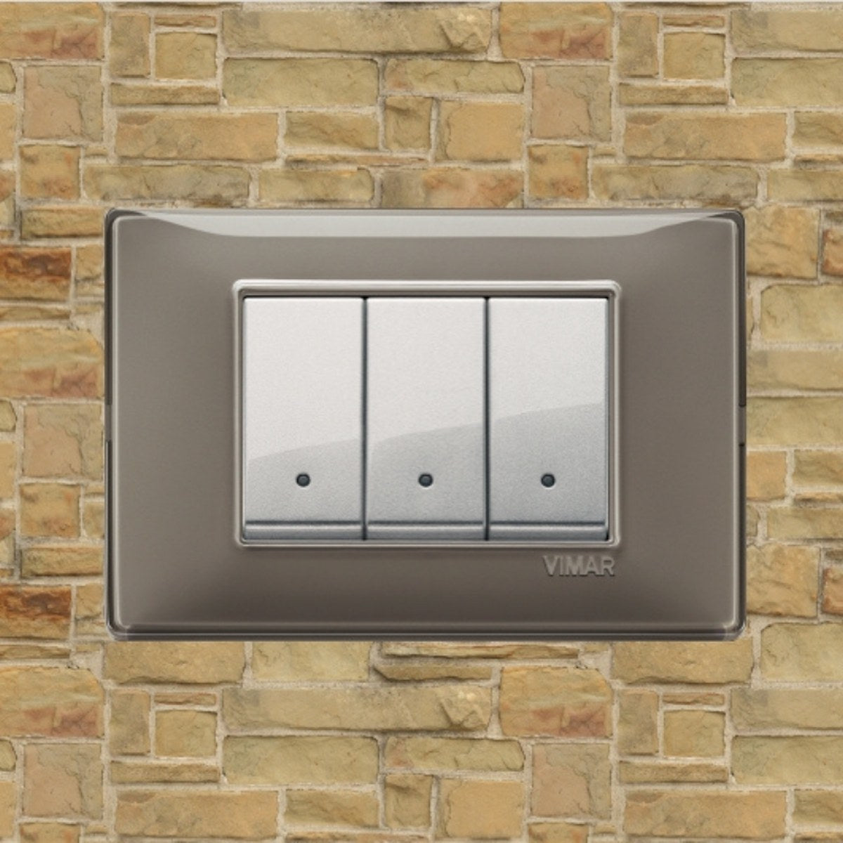 Vimar Plana Plastic 3 Gang Switch - Reflex Ash - 16A - PHOTO 13