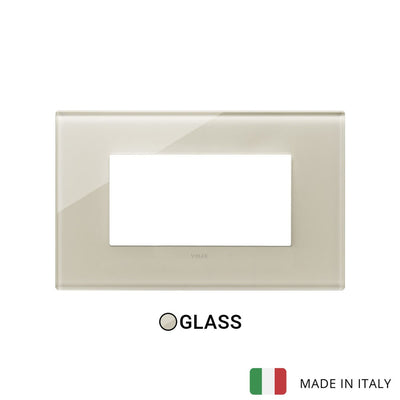 Vimar Eikon Exe Plate 4M Glass Canvas White