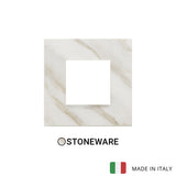 Vimar Eikon Plate 2M Marbl.Stoneware White Calacatta - Square
