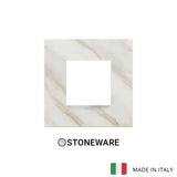Vimar Eikon Plate 2M Marbl.Stoneware White Calacatta - Square