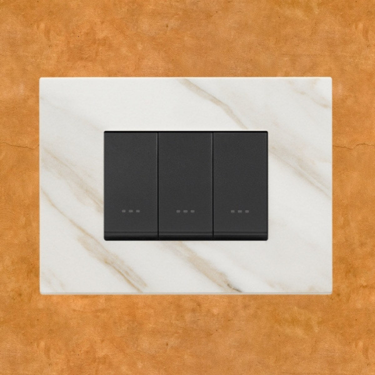 Vimar Eikon Marble 3 Gang Switch - White Calacatta - 16A - PHOTO 1