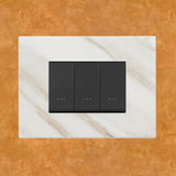 Vimar Eikon Marble 3 Gang Switch - White Calacatta - 16A - PHOTO 1