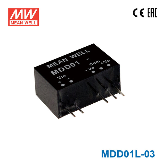 Meanwell MDD01L-03 data incomplete 260mA
