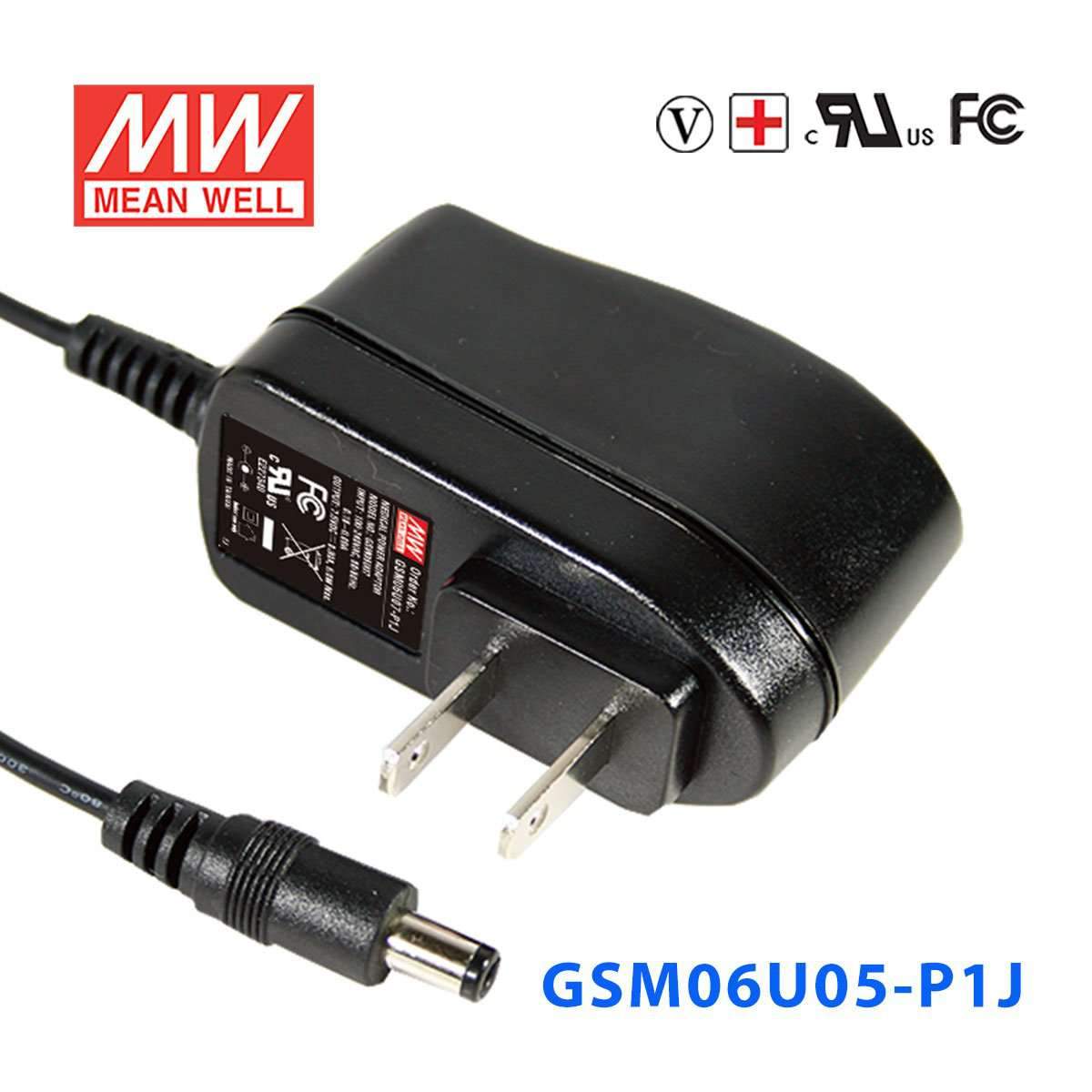 Mean Well GSM06U05-P1J Power Supply 06W 5V 1.2A
