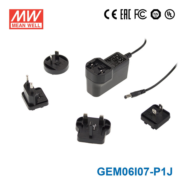 Mean Well GEM06I07-P1J Power Supply 6W 7.5V