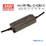 Mean Well PWM-40-12 Power Supply 40W 12V - Dimmable 3.34A