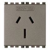 Vimar Arke 2P+E 15A Australian Sicury Outlet Aluminium