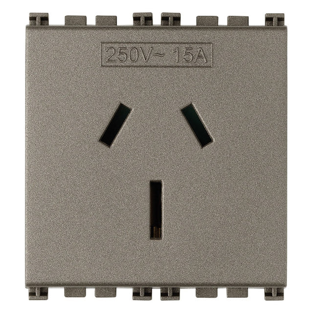 Vimar Arke 2P+E 15A Australian Sicury Outlet Aluminium