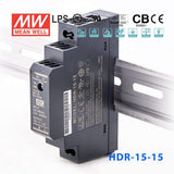 Mean Well HDR-15-15 Ultra Slim Step Shape Power Supply 15W 15V 1A - DIN Rail