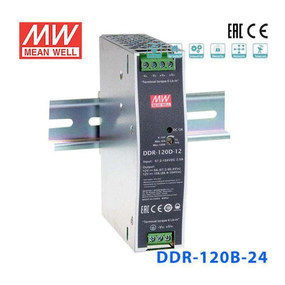 Mean Well DDR-120B-24 DC-DC Converter - 120W - 16.8~33.6V in 24V out 5A