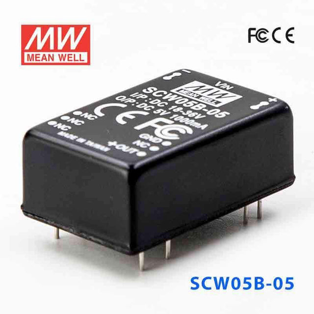 Mean Well SCW05B-05 DC-DC Converter - 5W 18~36V DC in 5V out 1A