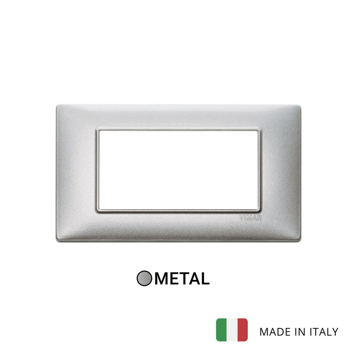 Vimar Plana Plate 4M Metal Metallized Silver