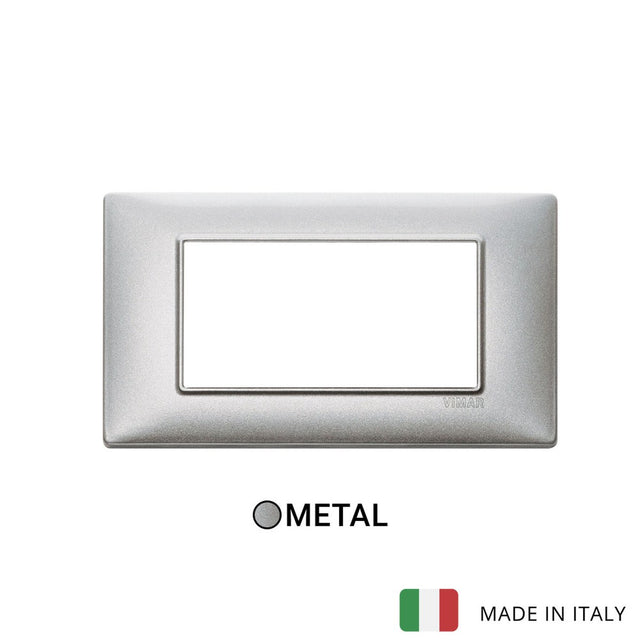 Vimar Plana Plate 4M Metal Metallized Silver