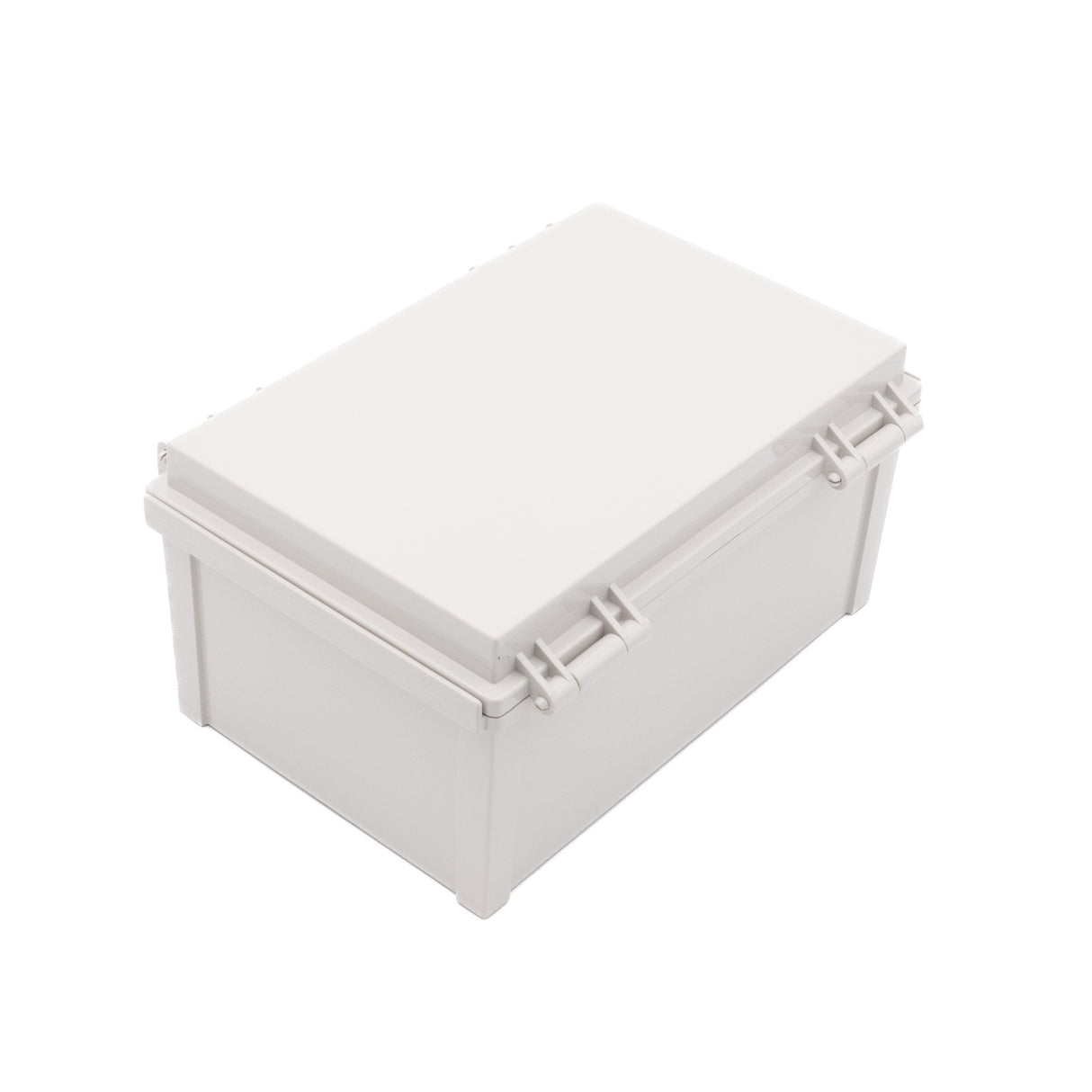 Boxco Q-Series 200x300x150mm Plastic Enclosure, IP67, IK08, ABS, Grey Cover, Hinge Type with Plate - PHOTO 1