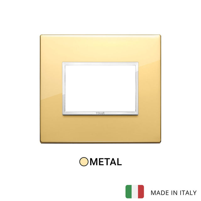 Vimar Eikon Evo Plate 3M Aluminium Polished Gold