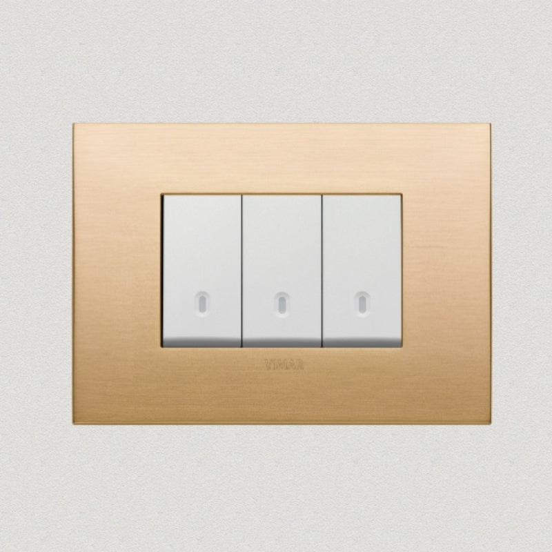 Vimar Arke Metal 3 Gang switch - Brushed Brass - 16A - PHOTO 3