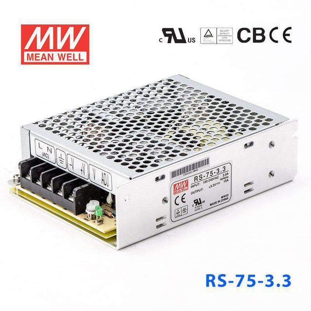 Mean Well RS-75-3.3 Power Supply 75W 3.3V 15A