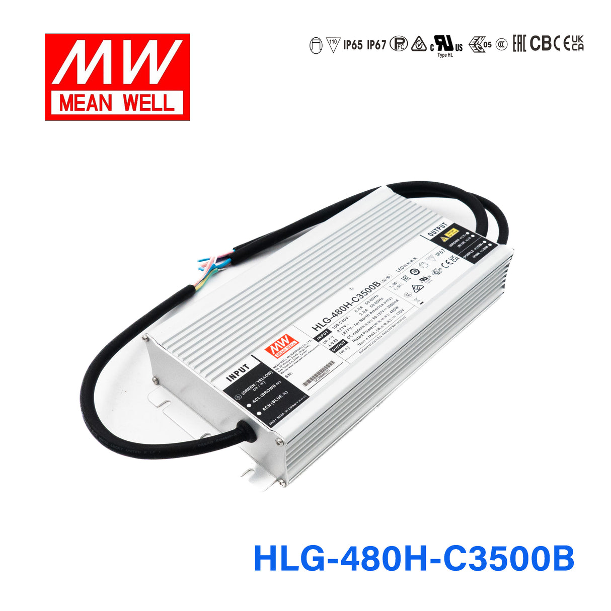 Mean Well HLG-480H-C3500B Power Supply 480W 3500mA - Dimmable