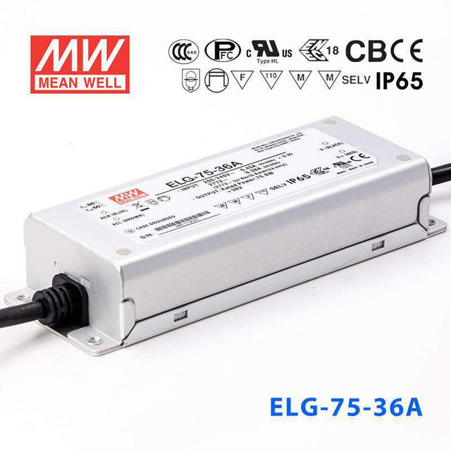 Mean Well ELG-75-36A Power Supply 75W 36V - Adjustable 2.1A