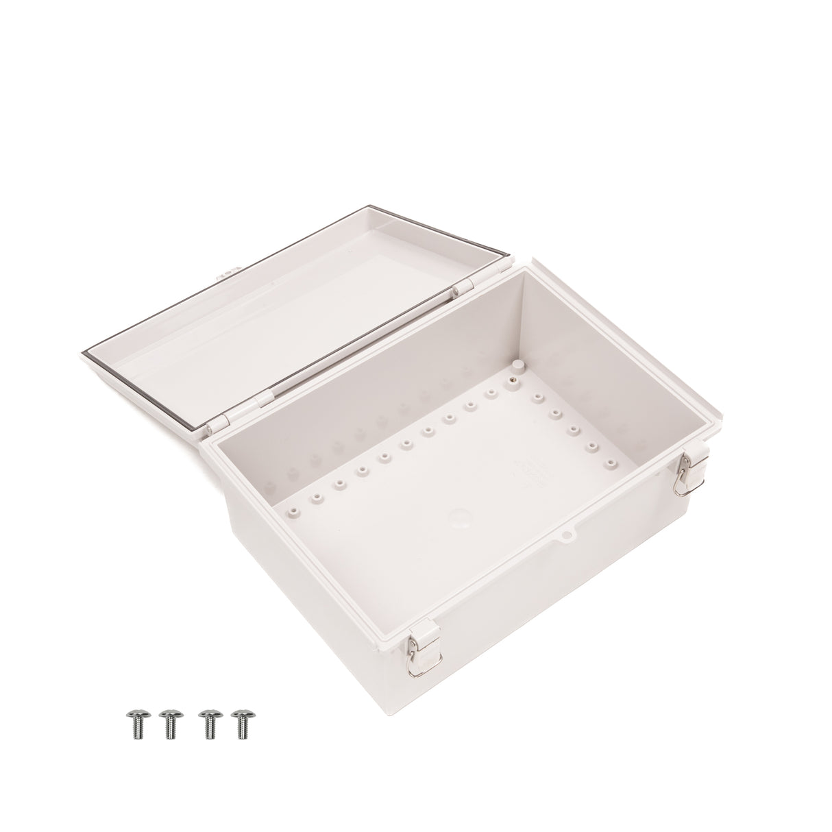 Boxco P-Series 250x350x180mm Plastic Enclosure, IP67, IK08, PC, Grey Cover, Molded Hinge and Latch Type - PHOTO 3