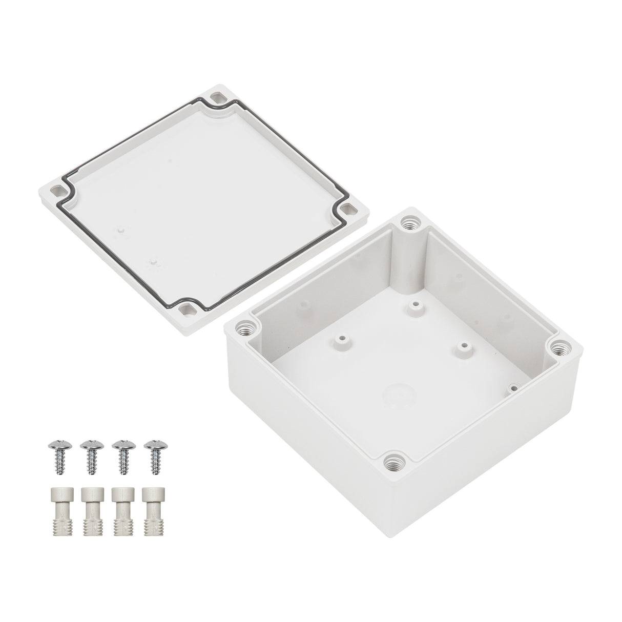 Boxco M-Series 130x130x60mm Plastic Enclosure, IP67, IK08, PC, Grey Cover, Screw Type - PHOTO 3