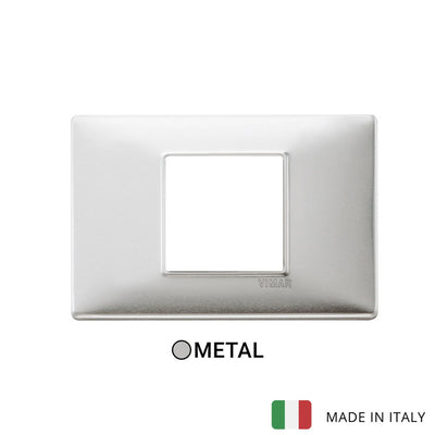 Vimar Plana Plate 2centrM Brushed Aluminium