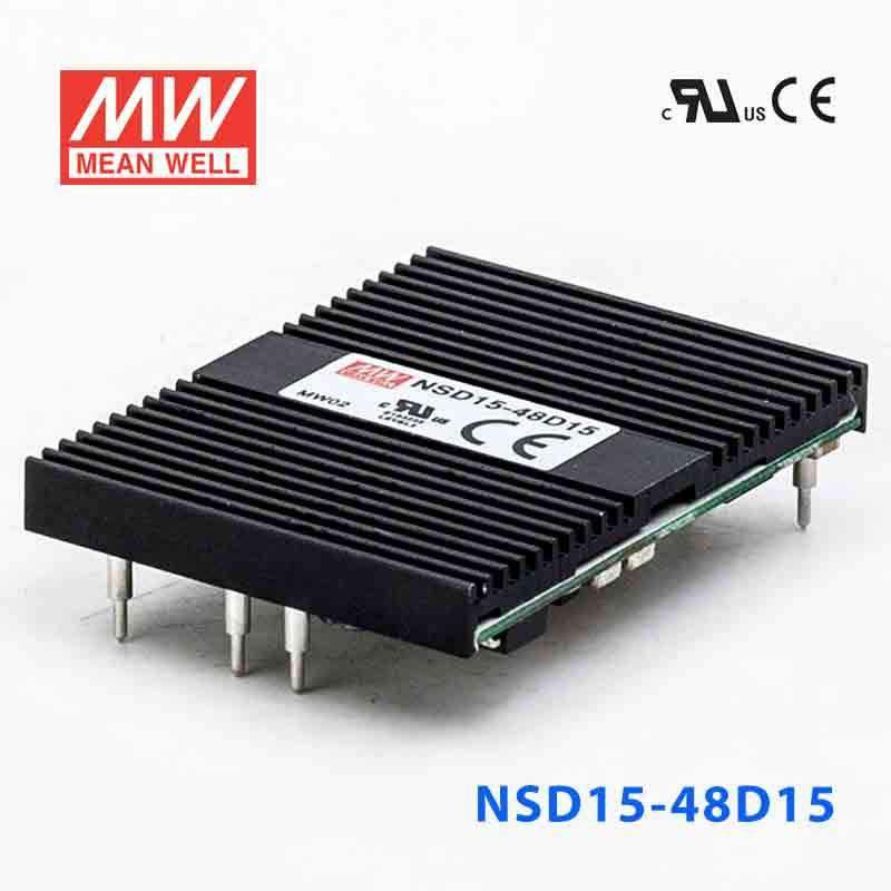 Mean Well NSD15-48D15 DC-DC Converter - 15W - 18~72V in ±15V out 500mA
