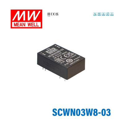 Mean Well SCWN03W8-03 DC-DC Converter - 3W 9~75V DC in 3.3V out 5mA