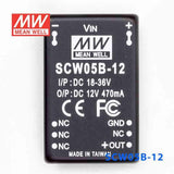Mean Well SCW05B-12 DC-DC Converter - 5W 18~36V DC in 12V out 470mA - PHOTO 2