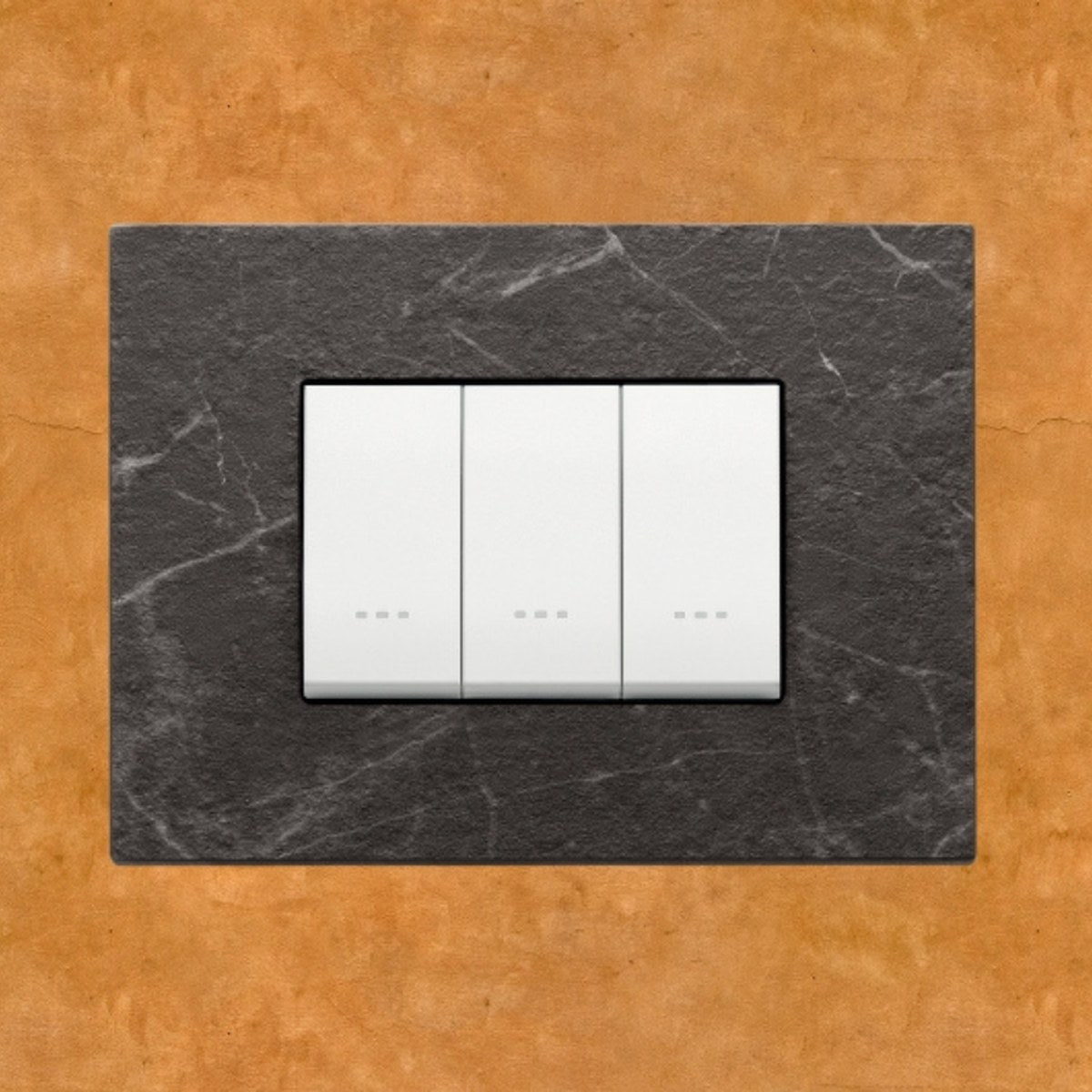 Vimar Eikon Marble 3 Gang Switch - Black Marquina - 16A - PHOTO 7