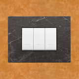 Vimar Eikon Marble 3 Gang Switch - Black Marquina - 16A - PHOTO 7