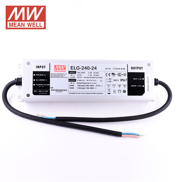 Mean Well ELG-240-24A-3Y AC-DC Single output LED Driver Mix Mode (CV+CC) with PFC