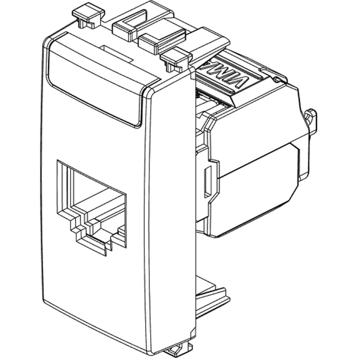 Arke RJ45 Cat 6 Netsafe UTP Outlet White - PHOTO 1