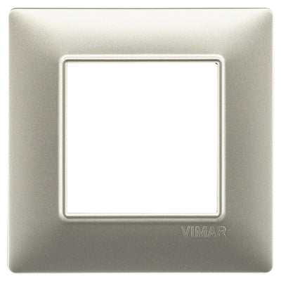 Vimar Plana Plate 2M Technopolymer Matt Nickel - Square