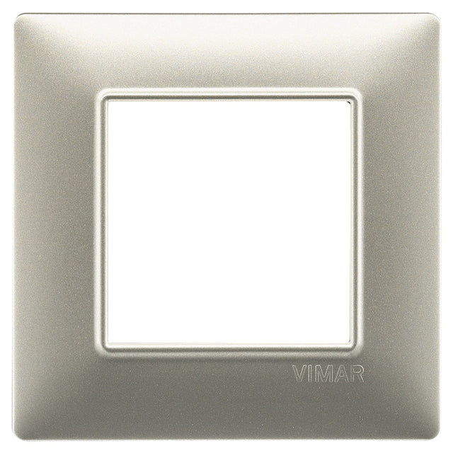 Vimar Plana Plate 2M Technopolymer Matt Nickel - Square