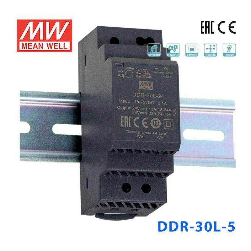 Mean Well DDR-30L-5 DC-DC Converter - 30W - 18~75V in 5V out 6A