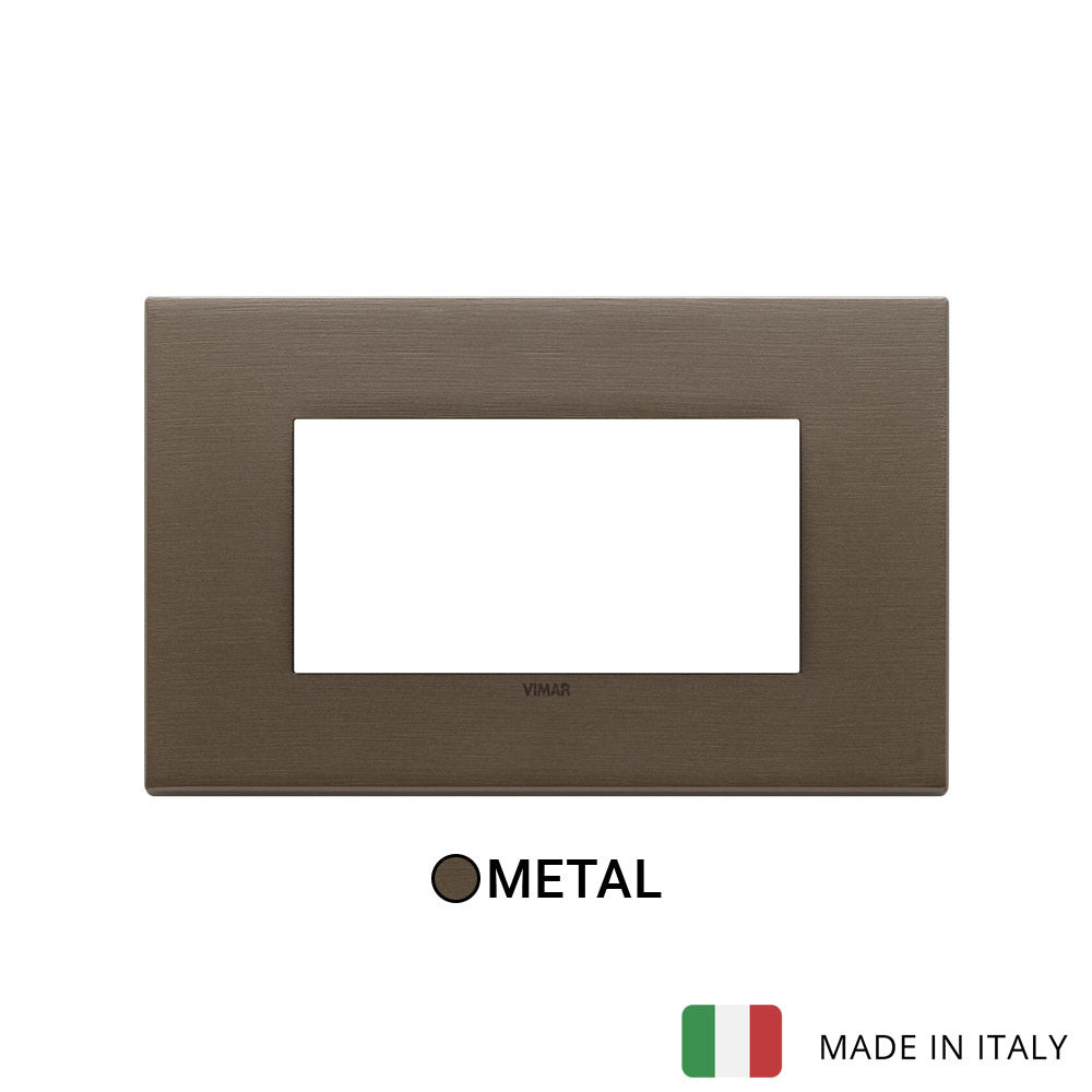 Vimar Eikon Plate 4M Metal Brushed Dark Bronze