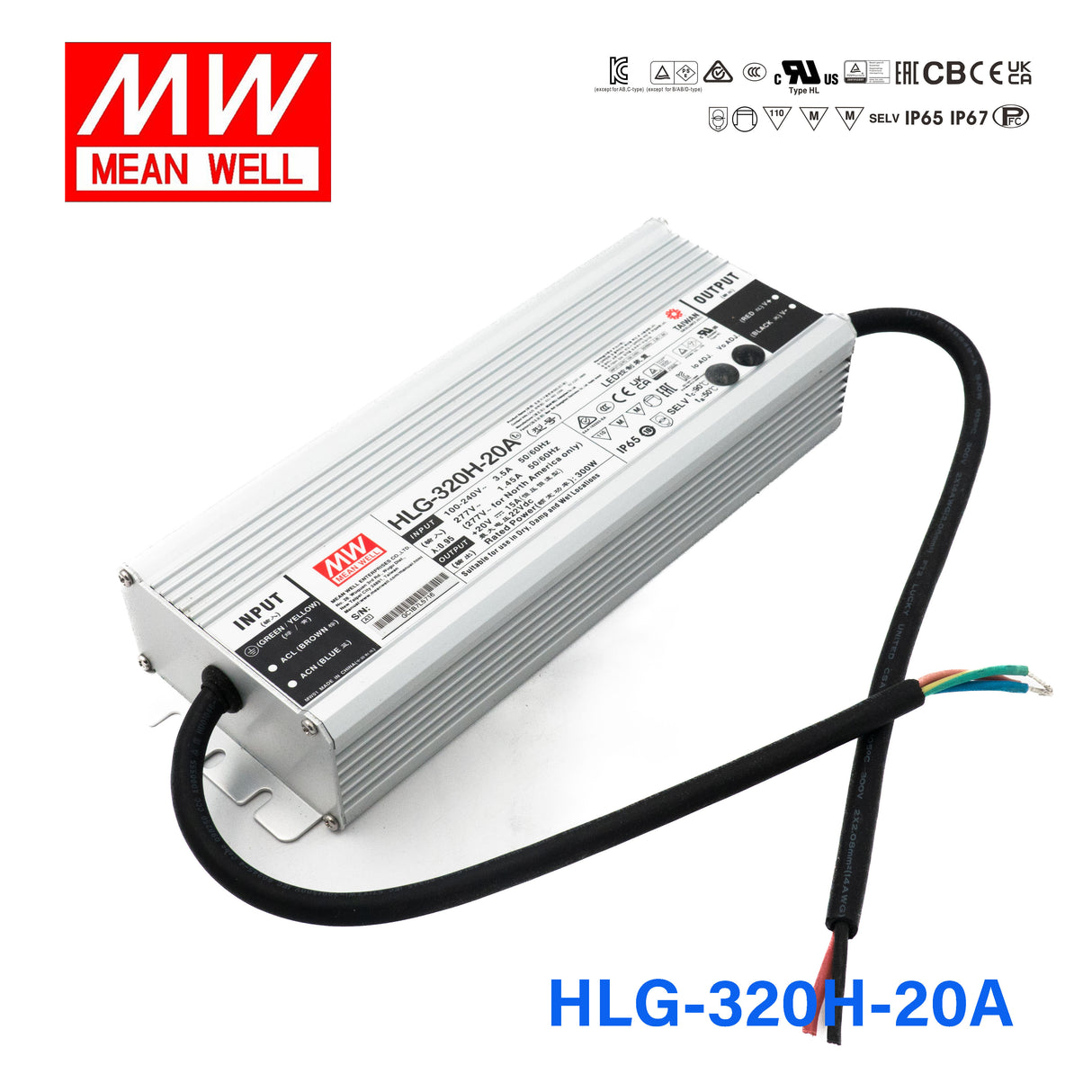 Mean Well HLG-320H-20A Power Supply 300W 20V - Adjustable