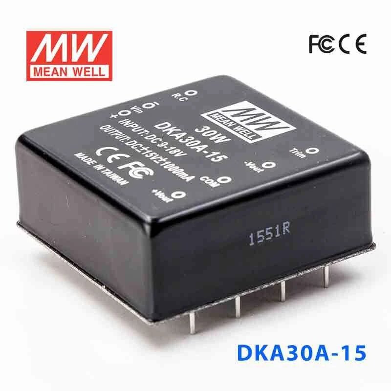 Mean Well DKA30A-15 DC-DC Converter - 30W - 9~18V in ±15V out 1A