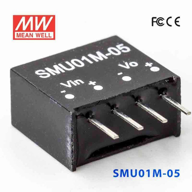 Mean Well SMU01M-05 DC-DC Converter - 1W - 10.8~13.2V in 5V out 200mA
