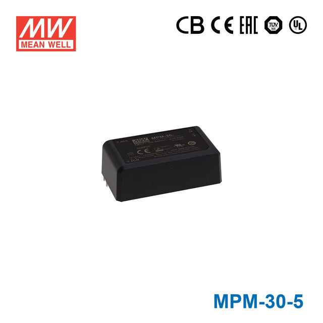 Mean Well MPM-30-5 Power Supply 30W 5V 6A