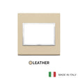 Vimar Eikon Evo Plate 3M Leather Cream - British Standard